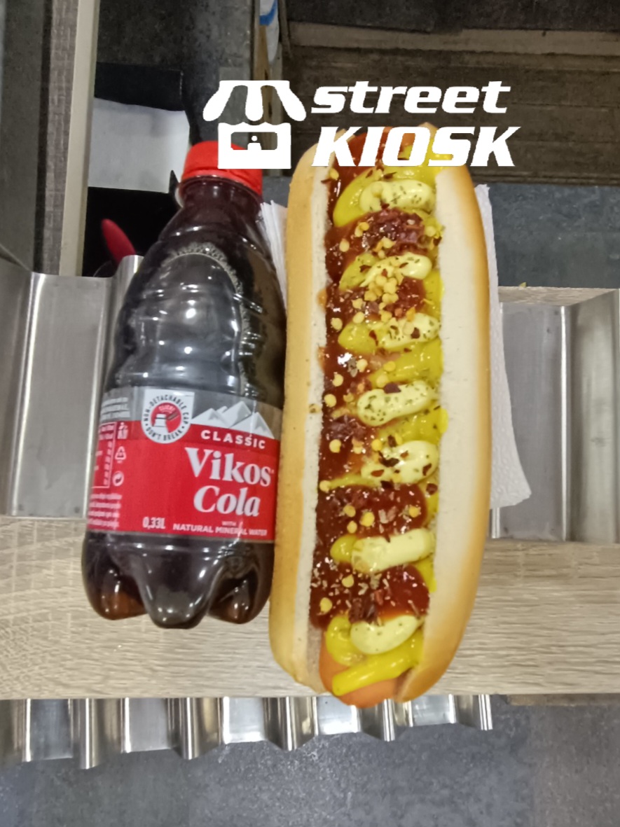 Hot dog with Bikos Cola
