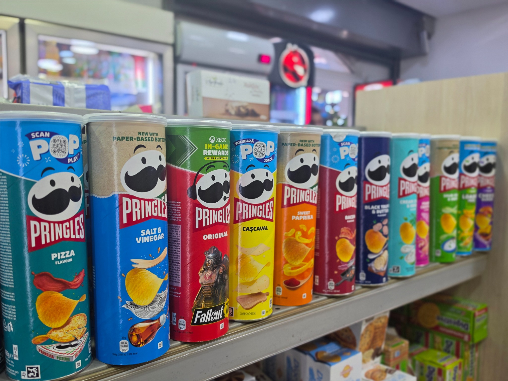 Snacks on the shelves at Street Kiosk